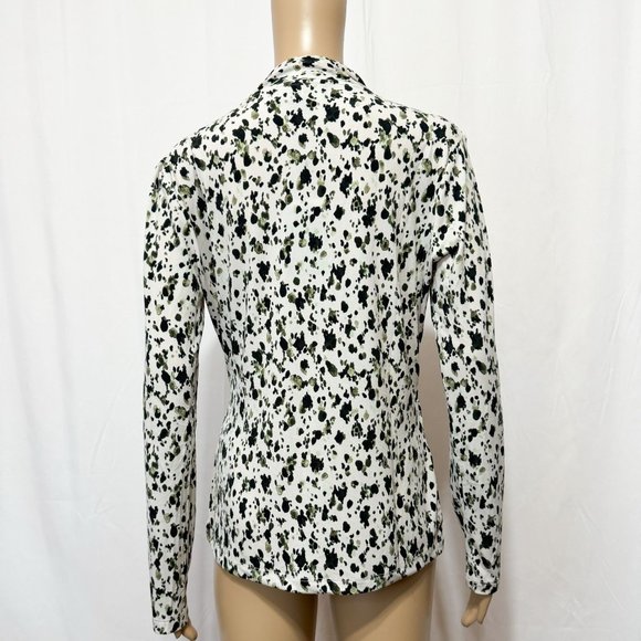 DKNY NWT Sz M Olive Multi Surplice Detailed Long Sleeve Top - Picture 5 of 10